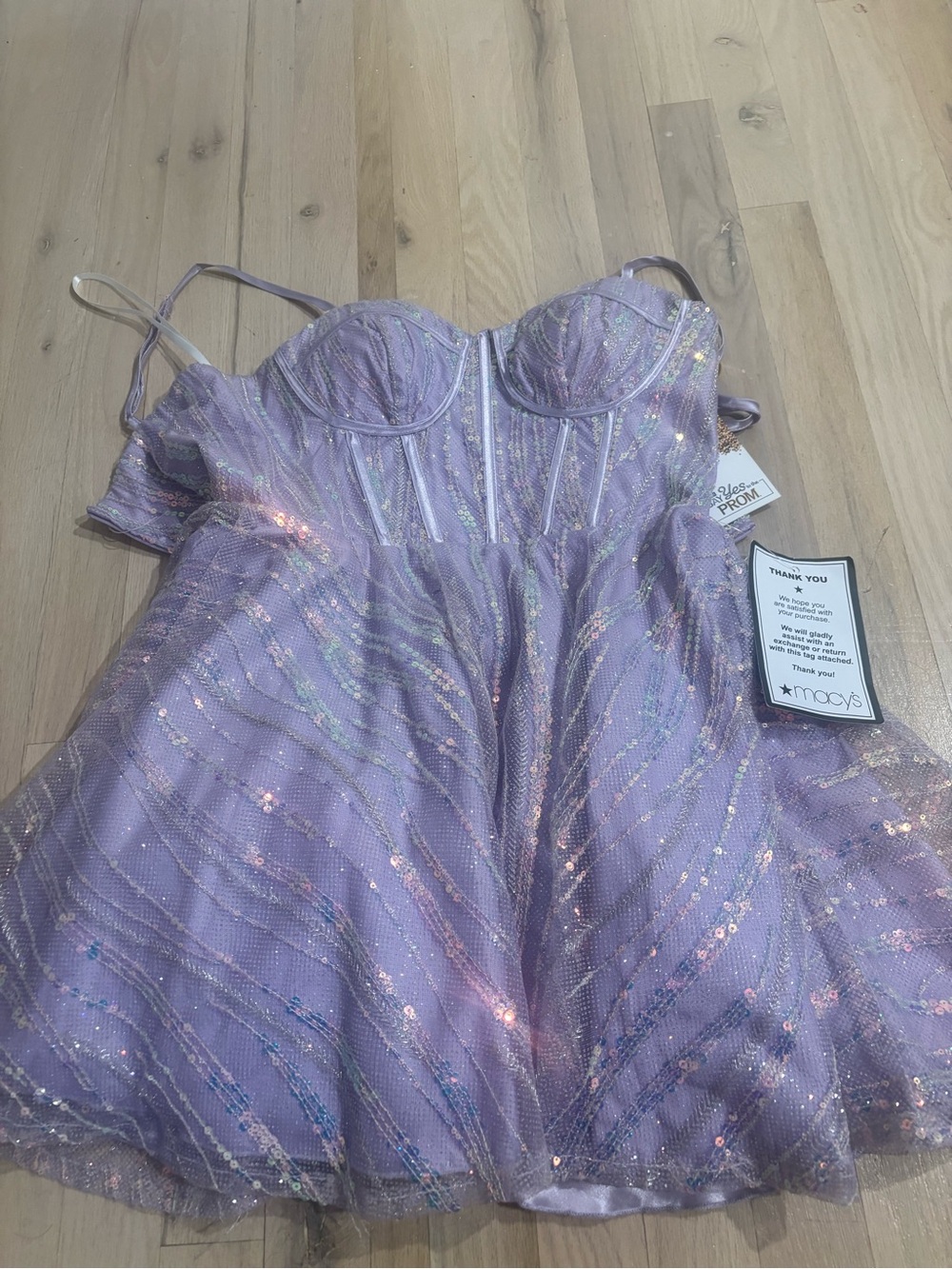 Macy's Lavender Sequin Party Dress